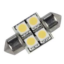LUNASEA LIGHTING Cool white led bulb 31mm festoon 10%2D30v dc 4 led