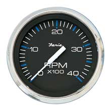 FARIA Chesapeake black ss 4 inch tachometer - 4,000 rpm (diesel - mechanical takeoff var ratio alt)
