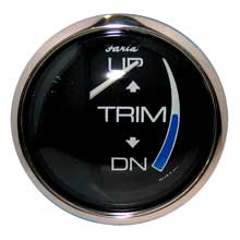 FARIA Chesapeake black ss2 inch trim gauge (j/e/suzuki outboard)