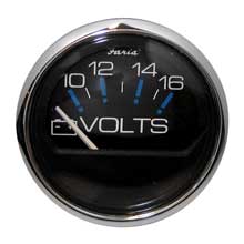 FARIA Chesapeake black ss 2 inch voltmeter (10-16 vdc)