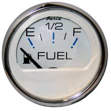 FARIA Chesapeake white ss 2 inch fuel level gauge (e-1/2-f)