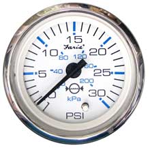 FARIA Chesapeake white ss 2 inch water pressure gauge kit - 30 psi