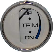 FARIA Chesapeake white ss 2 inch trim gauge (mercury / mariner / mercruiser / volvo dp / yamaha-2001 and newer)