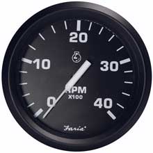 FARIA Euro black 4 inch tachometer - 4,000 rpm (diesel - magnetic pick-up)