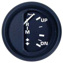 FARIA Euro black 2 inch trim gauge (mercury / mariner / mercruiser / volvo dp / yamaha-2001 and newer)