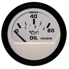 FARIA Euro white 2 inch oil pressure gauge - 80psi