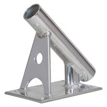 LEES TACKLE Center rigger holder 45 deg 15 inch id tripod bright silv