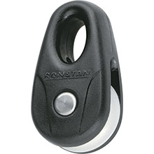 RONSTAN Kite block %2D black w and white sheave pair