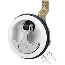 PERKO Surface Mount Latch %2D White Body Chrome Handle Offset Cam Bar 3 and 4 inch %2D 2%2D3 and 8 inch