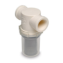 SHURFLO 1%2D1 and 4 inch raw water strainer w and bracket fittings %2D 20 mesh