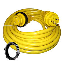 MARINCO 30 Amp Power Cord Plus Cordset %2D 35 ft %2D Yellow