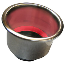 WHITECAP Flush mount cup holder w and red led light %2D stainless steel