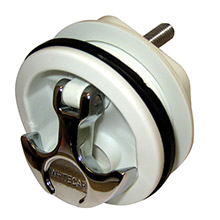 WHITECAP T%2Dhandle latch %2D chrome plated zamac and white nylon %2D no lock %2D freshwater use only