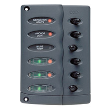 MARINCO Contour Switch Panel %2D Waterproof 6 Way w and Fuse Holder