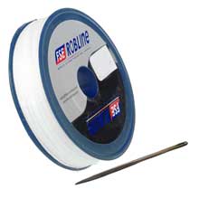ROBLINE Waxed tackle yarn whipping twine kit w and needle %2D white %2D 08mm x 80m
