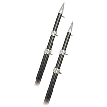 RUPP MARINE 15 ft telescopic carbon fiber outrigger poles 1.5 inch - silver
