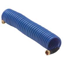 HOSECOIL 25 ft blue hose w and flex relief