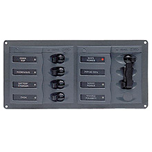 BEP MARINE Ac circuit breaker panel w/o meters, 4 way panel 2 mains - 110v