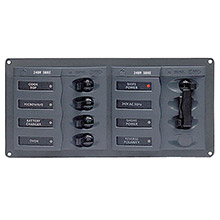 BEP MARINE Ac circuit breaker panel w/o meters, 4 way panel 2 mains - 240v