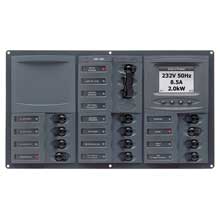 BEP MARINE Ac circuit breaker panel with digital meters 12sp 2dp