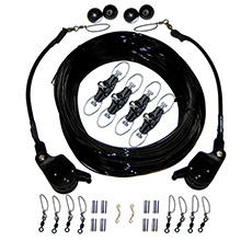 RUPP MARINE Double rigging kit w/lok-ups nok-outs - 260 ft black mono