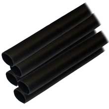 ANCOR Heat shrink tubing 1 and 2 inch x 6 inch black 5 pack 8%2D4 awg