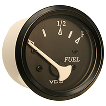 VDO Allentare black fuel level gauge %2D use w and marine 240%2D33 ohm fuel senders %2D 12v %2D black bezel