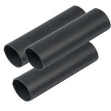ANCOR Heavy wall heat shrink tubing 3 and 4 inch x 3 inch black 3 pk