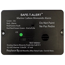 SAFE%2DT%2DALERT 62 series carbon monoxide alarm w and relay %2D 12v %2D 62%2D542%2Dmarine%2Dply%2Dnc %2D flush mount %2D black