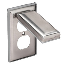 MARINCO Stainless Steel Cover f and Duplex Receptacle w and Lift Lid