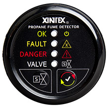 FIREBOY%2DXINTEX Propane fume detector w and automatic shut%2Doff plastic sensor %2D no solenoid valve %2D black bezel display