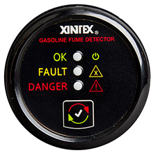 FIREBOY%2DXINTEX Gasoline fume detector alarm w and plastic sensor %2D black bezel display