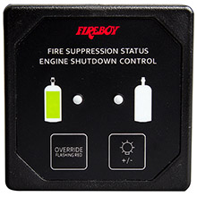 FIREBOY%2DXINTEX Deluxe helm display w and membrane switch remote horn leds f and engine shutdown system %2D black bezel display