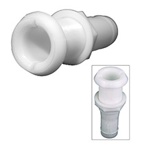 PERKO 1%2D1 and 8 inch thru%2Dhull fitting f and hose narrow flange %2D plastic