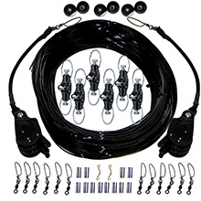 RUPP MARINE Rupp triple rigging kit w and lok%2Dups nok%2Douts %2D 520 ft black mono cord