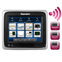 RAYMARINE A65 MFD WiFi w and Gold Euro Charts