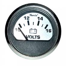 FARIA Spun Silver 2 inch Voltmeter (10-16 VDC)