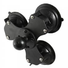 RAM MOUNT TRIPLE TWIST LOCK SUCTION CUP MOUNT W and 15 in BALL