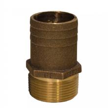 GROCO 1 inch NPT x 1%2D1 and 8 inch Bronze Full Flow Pipe to Hose Straight Fitting