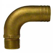 GROCO 1 inch NPT x 1%2D1 and 4 inch ID Bronze Full Flow 90 deg%2D Elbow Pipe to Hose Fitting