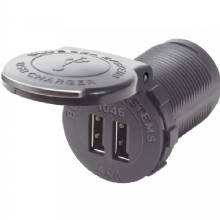 BLUE SEA 1046 48V Dual USB Charger Socket Mount