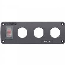 BLUE SEA 4367 Water Resistant USB Accessory Panel %2D 15A Circuit Breaker 3x Blank Apertures