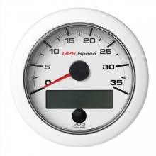 VDO 3%2D3 and 8 inch 85mm OceanLink GPS Speedometer 0%2D35 %2D White Dial and Bezel