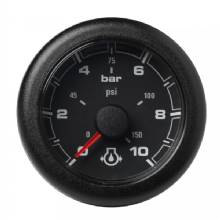VDO 2%2D1 and 16 inch 52MM OceanLink Engine Oil Pressure 10 Bar and 150 PSI Black Dial and Bezel