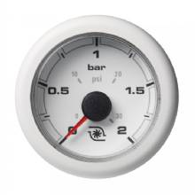 VDO 2%2D1 and 16 inch 52MM OceanLink Boost Pressure 2 Bar and 30 PSI White Dial and Bezel