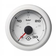 VDO 2%2D1 and 16 inch 52MM OceanLink Transmission Oil Pressure 30 Bar and 440 PSI White Dial and Bezel