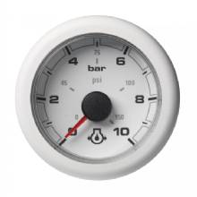 VDO OceanLink Engine Oil Pressure 10 bar and 150 psi White Dial and Bezel