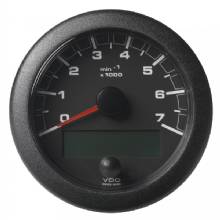 VDO 3%2D3 and 8 inch 85mm OceanLink NMEA 2000 Tach %2D 7000 RPM %2D Black Dial and Bezel