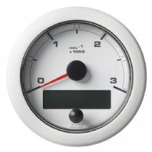 VDO 3%2D3 and 8 inch 85mm OceanLink NMEA 2000 Tach %2D 3000 RPM %2D White Dial and Bezel