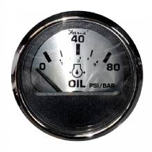 FARIA 2 inch Oil Pressure Gauge (80 PSI) - Spun Silver